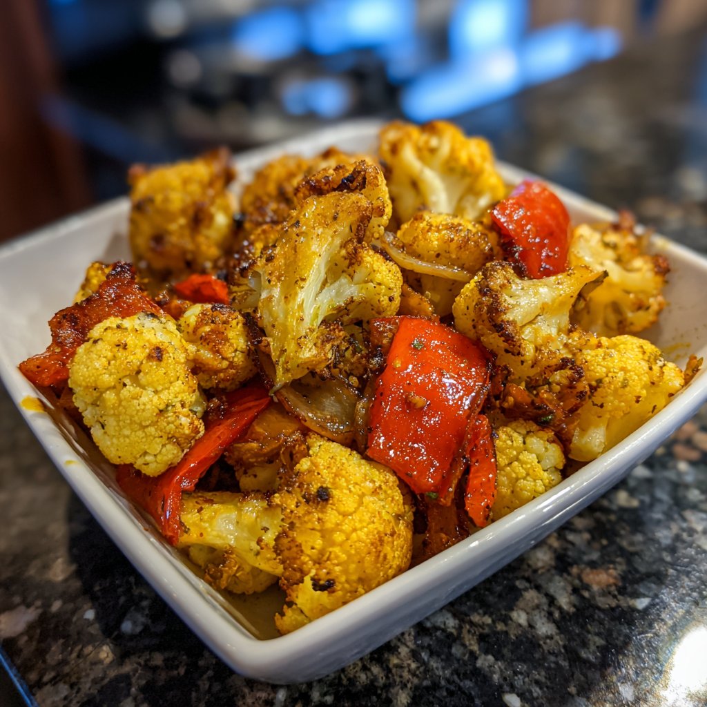 Blumenkohl mit Paprika aus dem Ofen