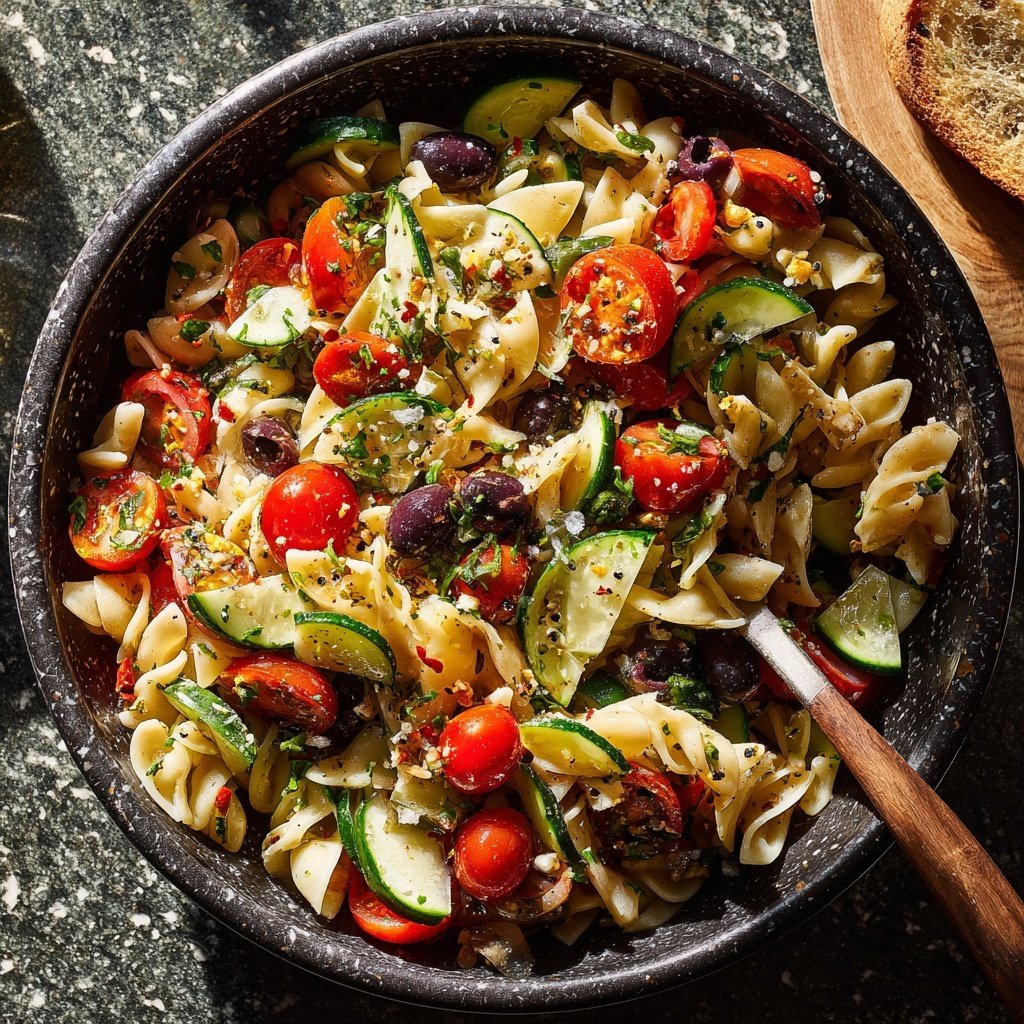 Mediterraner Nudelsalat Leicht