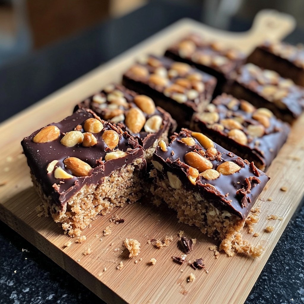 Zuckerfreie Schoko-Erdnussriegel