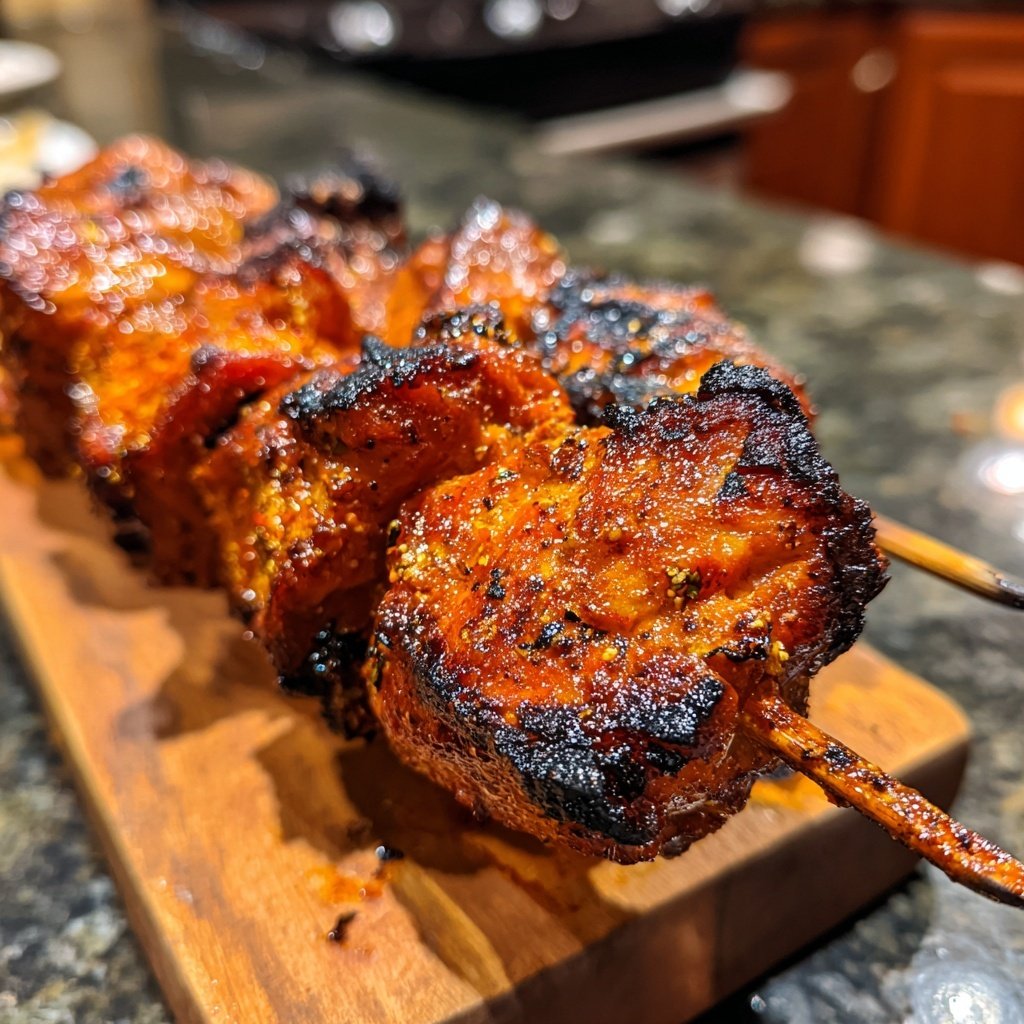 Gegrillte Hähnchenspieße