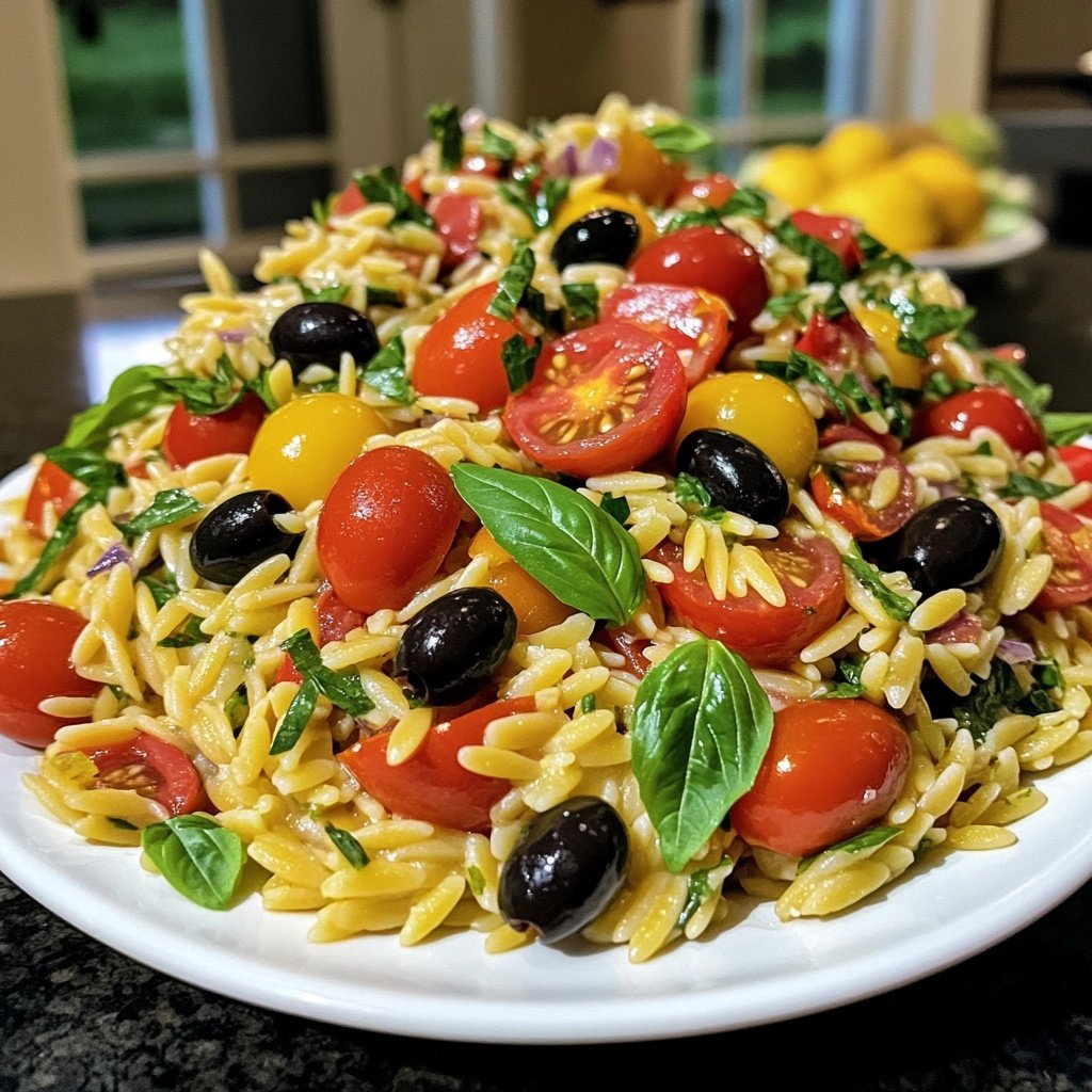 Italienischer Orzo Nudelsalat