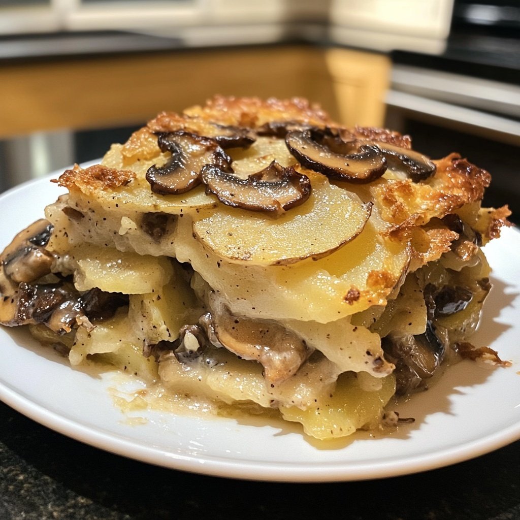 Kartoffelauflauf mit Pilzen
