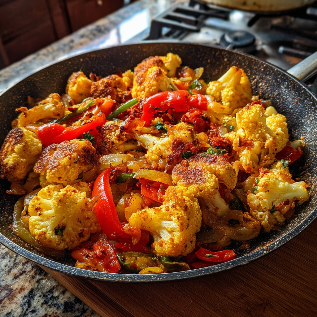 Blumenkohl Pfanne Mit Paprika
